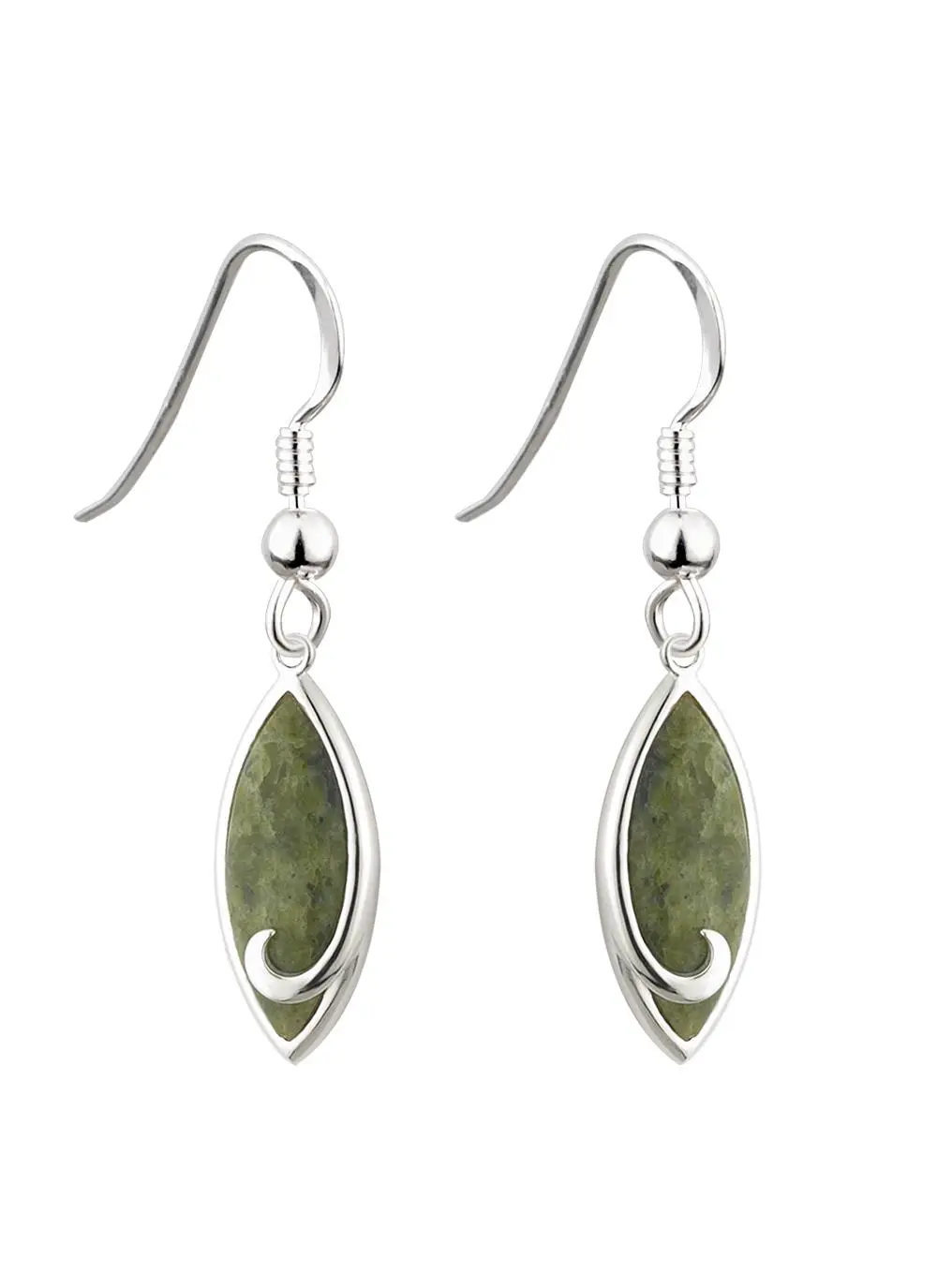 Silver Plated Connemara Marble Drop Earrings